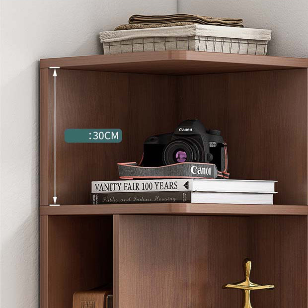 Engineered Wood Shelf Bookcase Scandinavian Corner Bookcase for Study Room