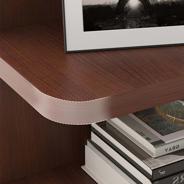 Engineered Wood Shelf Bookcase Scandinavian Corner Bookcase for Study Room