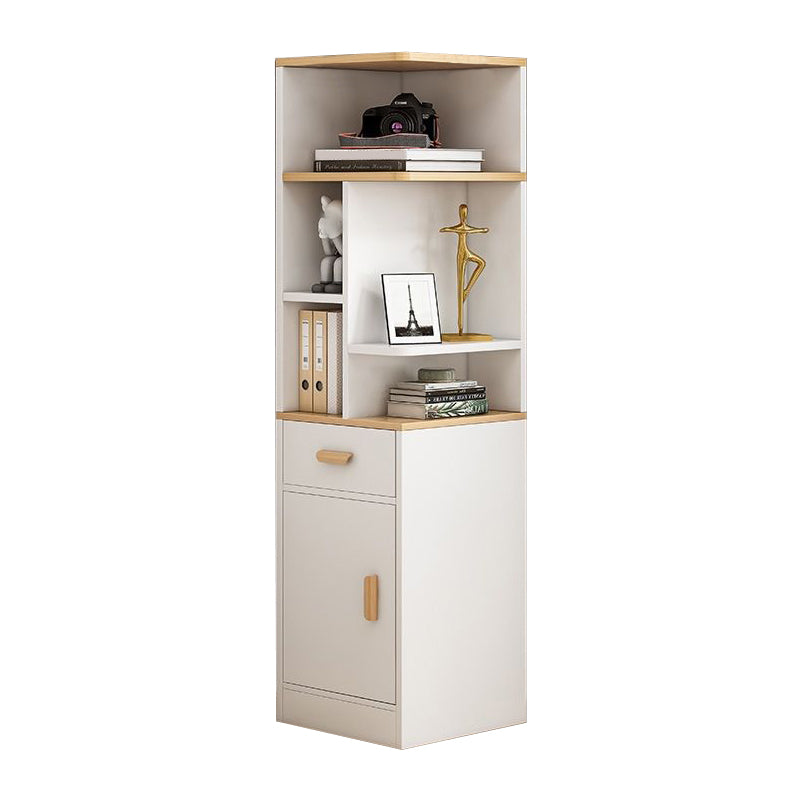 Engineered Wood Shelf Bookcase Scandinavian Corner Bookcase for Study Room