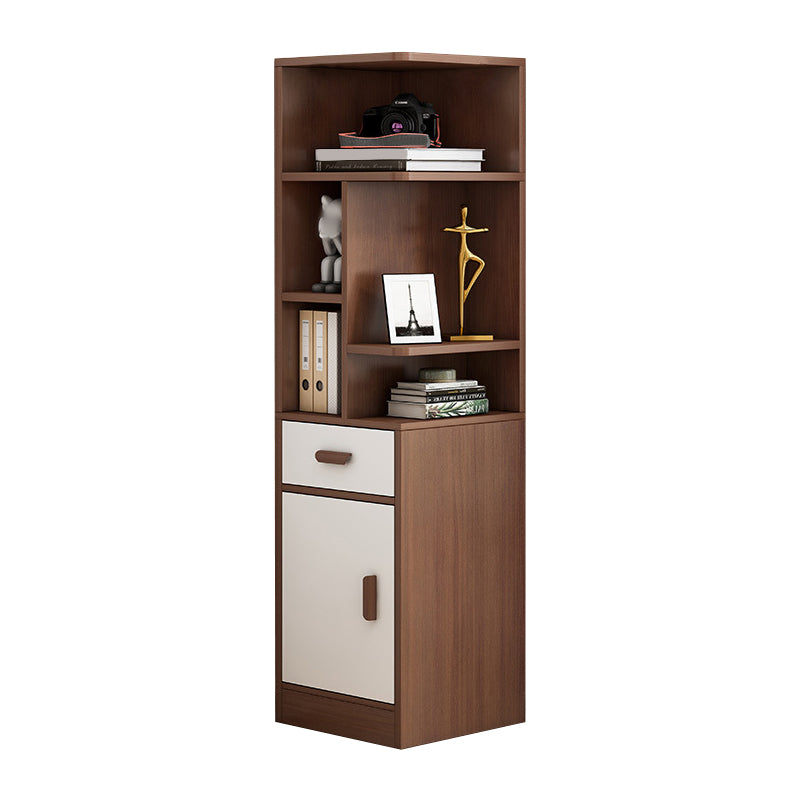 Engineered Wood Shelf Bookcase Scandinavian Corner Bookcase for Study Room