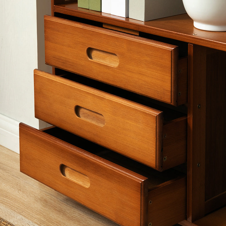 Etagere Bookcase Bamboo Brown Shelf Bookcase for Home Office