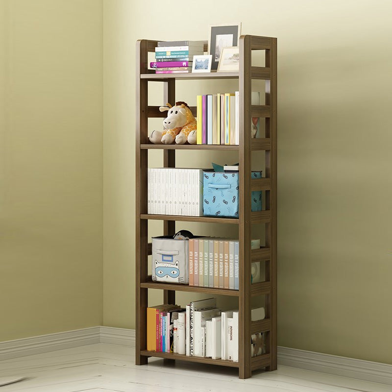 Modern Style Open Bookshelf Solid Wood Etagere Shelf Bookcase