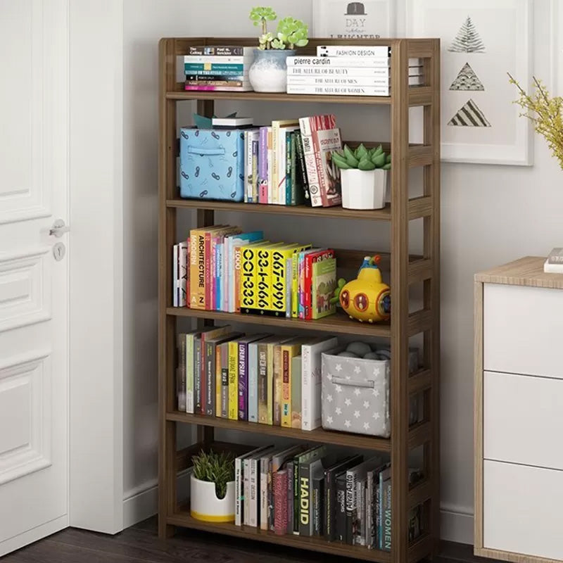 Modern Style Open Bookshelf Solid Wood Etagere Shelf Bookcase