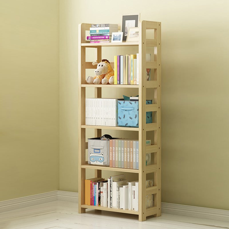 Modern Style Open Bookshelf Solid Wood Etagere Shelf Bookcase