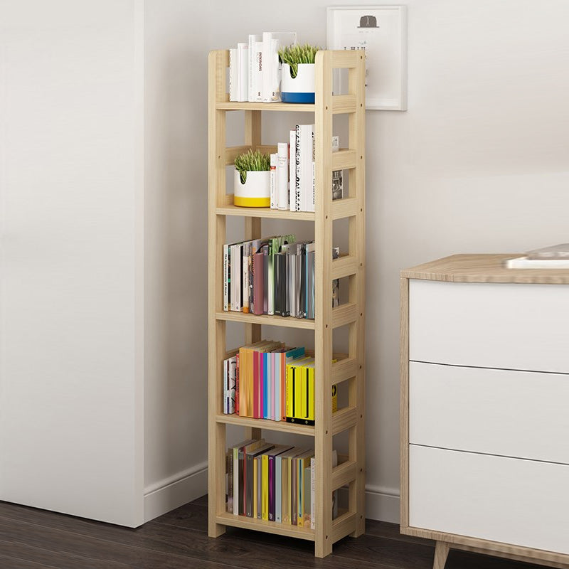 Modern Style Open Bookshelf Solid Wood Etagere Shelf Bookcase