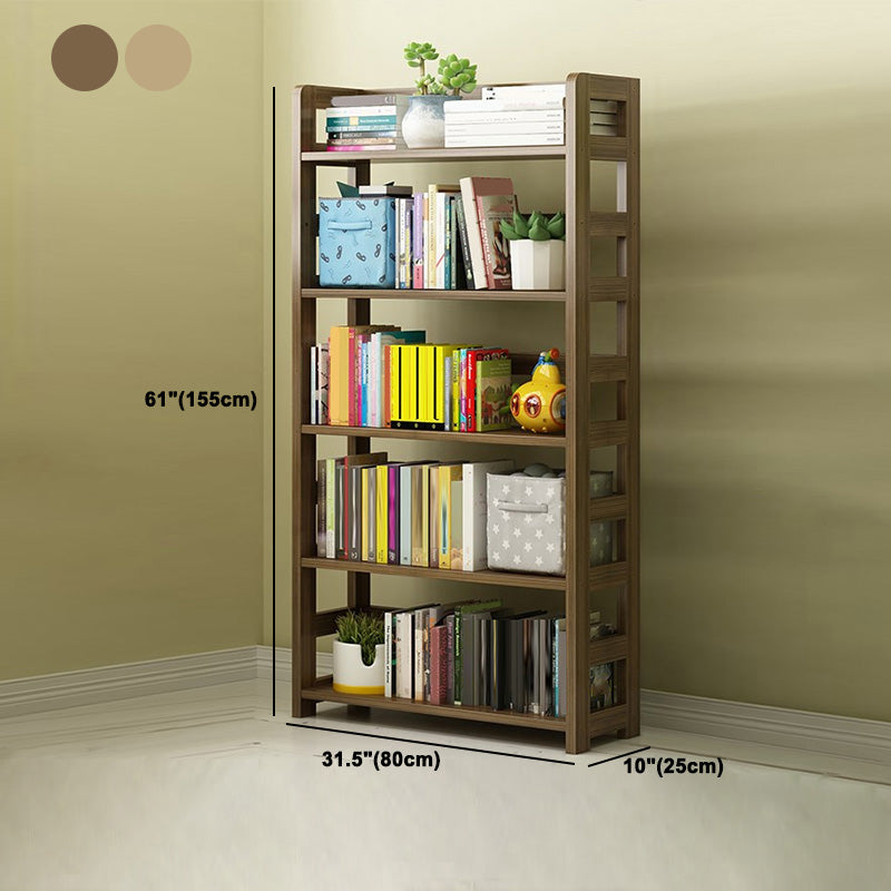Modern Style Open Bookshelf Solid Wood Etagere Shelf Bookcase