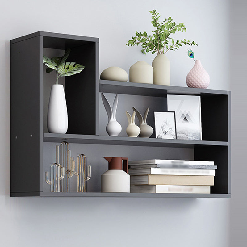 Contemporary Style Bookcase Wall Mounted Horizontal Bookshelf for Office and Home