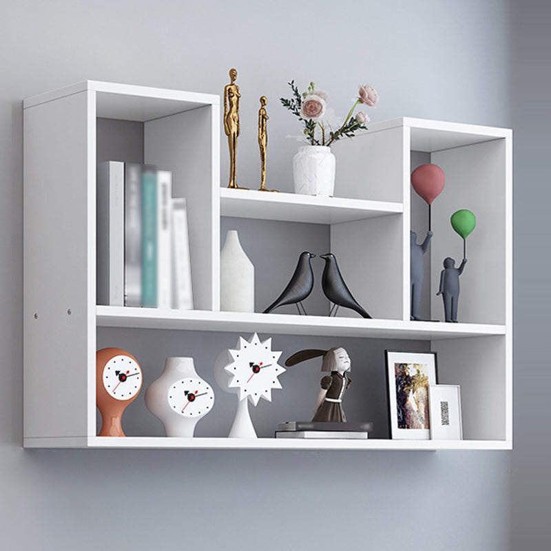 Contemporary Style Bookcase Wall Mounted Horizontal Bookshelf for Office and Home