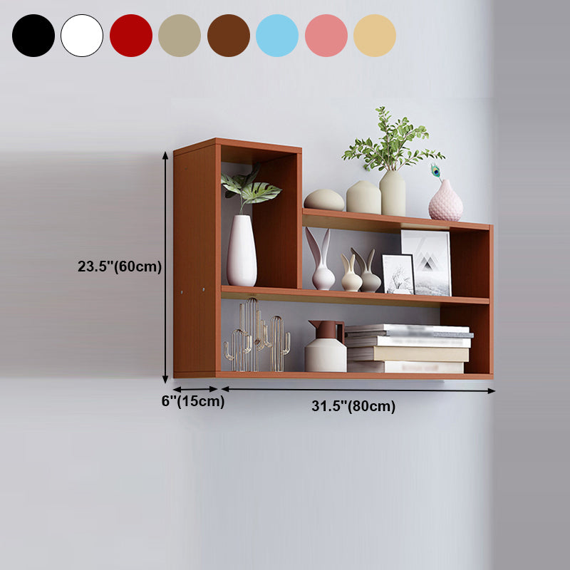 Contemporary Style Bookcase Wall Mounted Horizontal Bookshelf for Office and Home