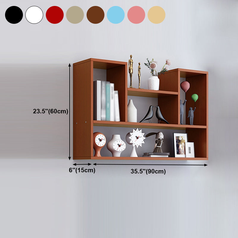 Contemporary Style Bookcase Wall Mounted Horizontal Bookshelf for Office and Home