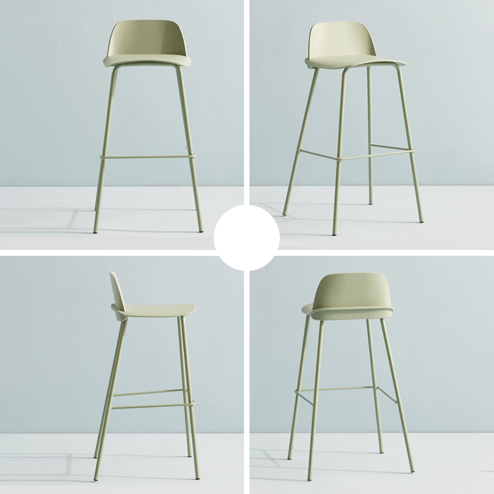 Milk Tea Shop Footrest Scandinavian Stool Matte Finish Plastic Barstool