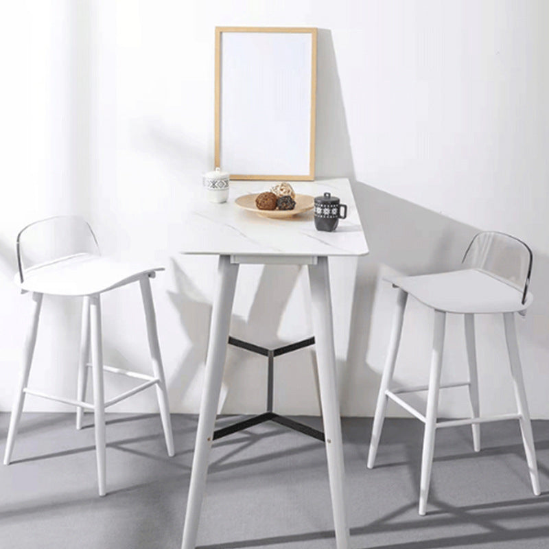 Milk Tea Shop Low Back Stool Scandinavian Matte Finish Plastic Barstool