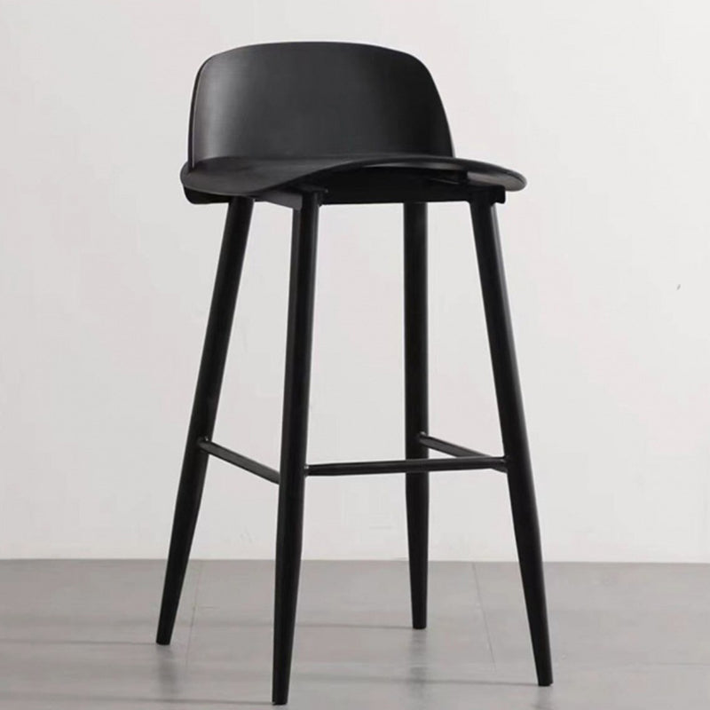 Milk Tea Shop Low Back Stool Scandinavian Matte Finish Plastic Barstool
