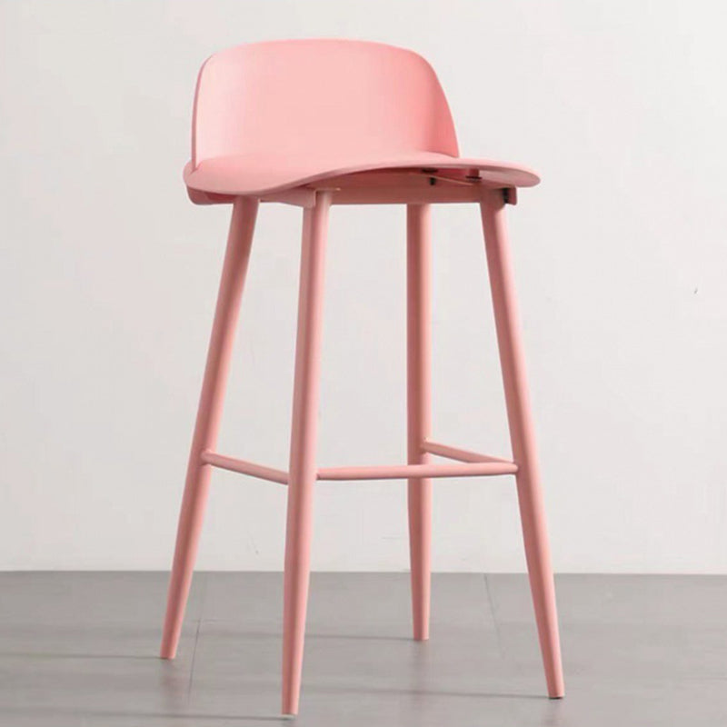 Milk Tea Shop Low Back Stool Scandinavian Matte Finish Plastic Barstool