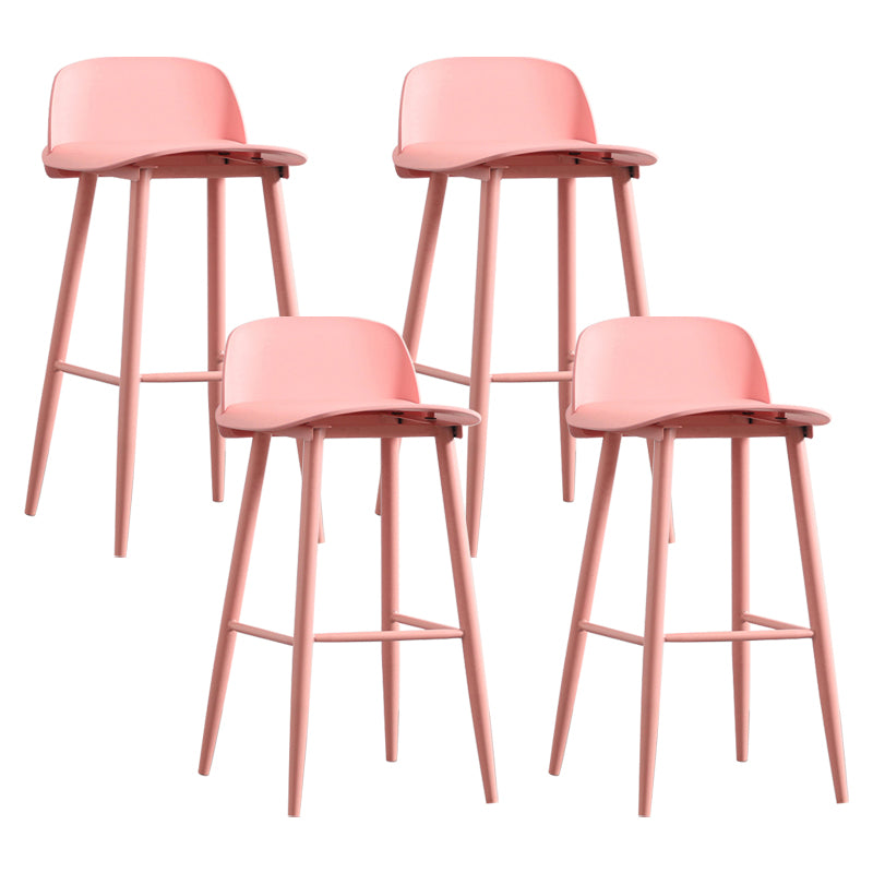 Milk Tea Shop Low Back Stool Scandinavian Matte Finish Plastic Barstool