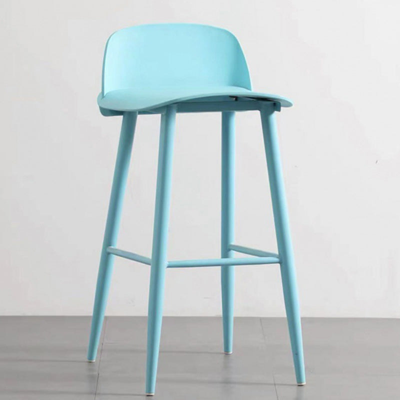 Milk Tea Shop Low Back Stool Scandinavian Matte Finish Plastic Barstool