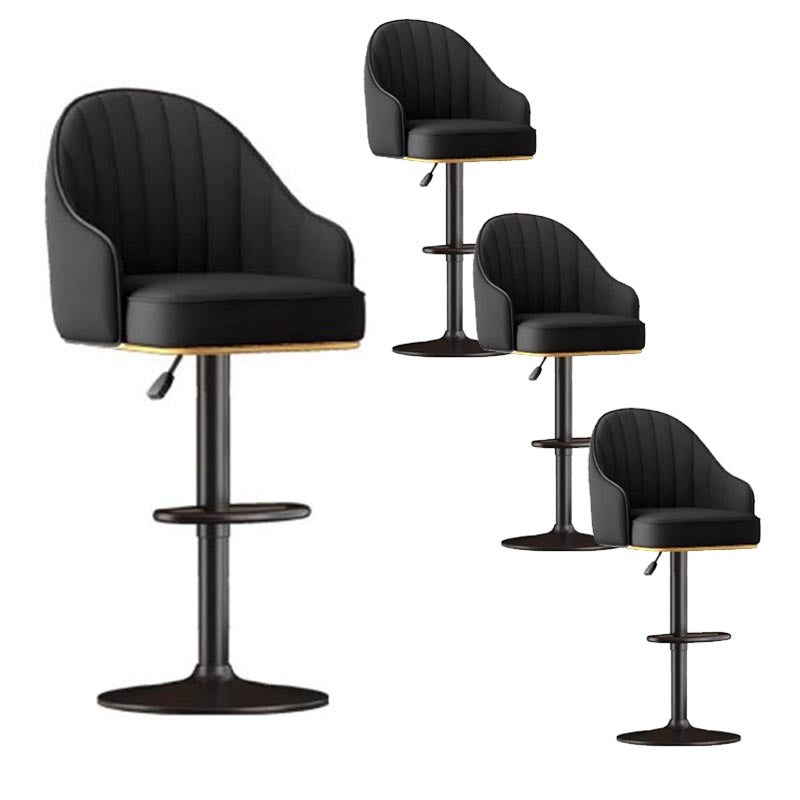 Industrial Style Metal Bar-stool PU Leather Counter Bar Stool for Kitchen