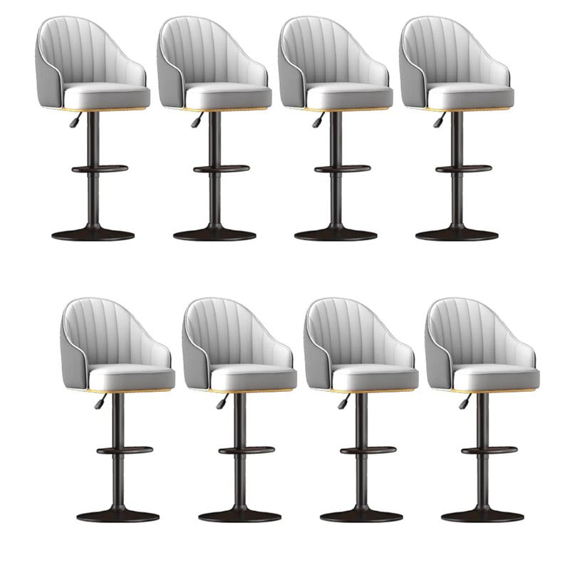 Industrial Style Metal Bar-stool PU Leather Counter Bar Stool for Kitchen