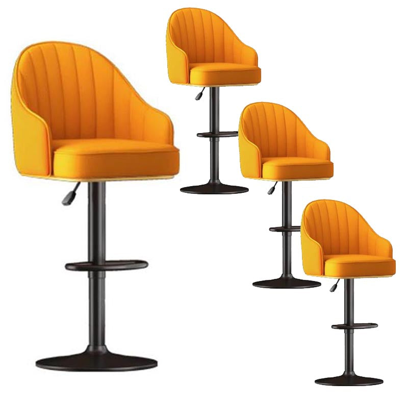 Industrial Style Metal Bar-stool PU Leather Counter Bar Stool for Kitchen