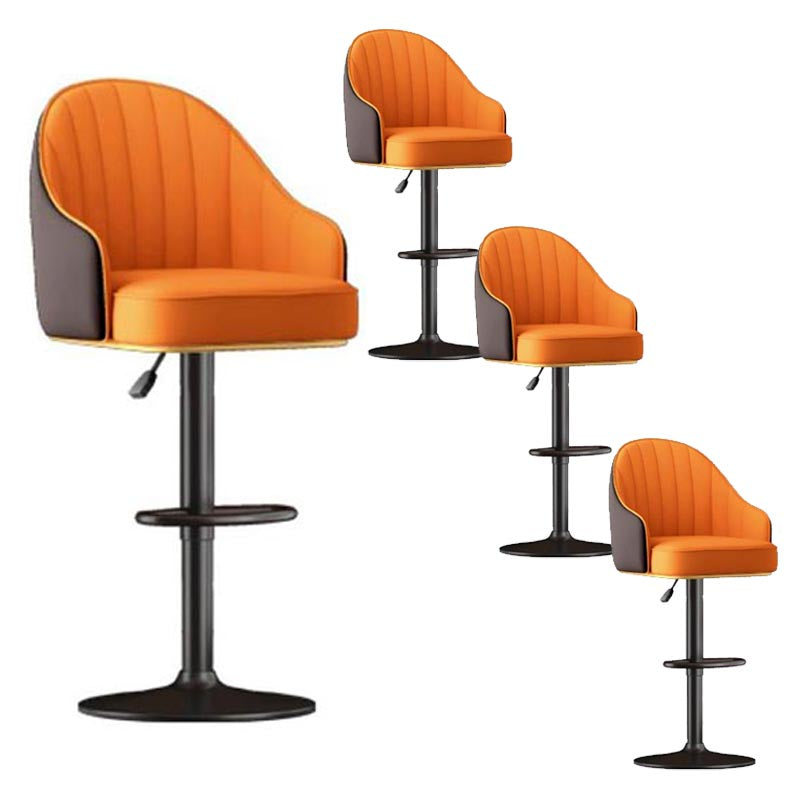 Industrial Style Metal Bar-stool PU Leather Counter Bar Stool for Kitchen