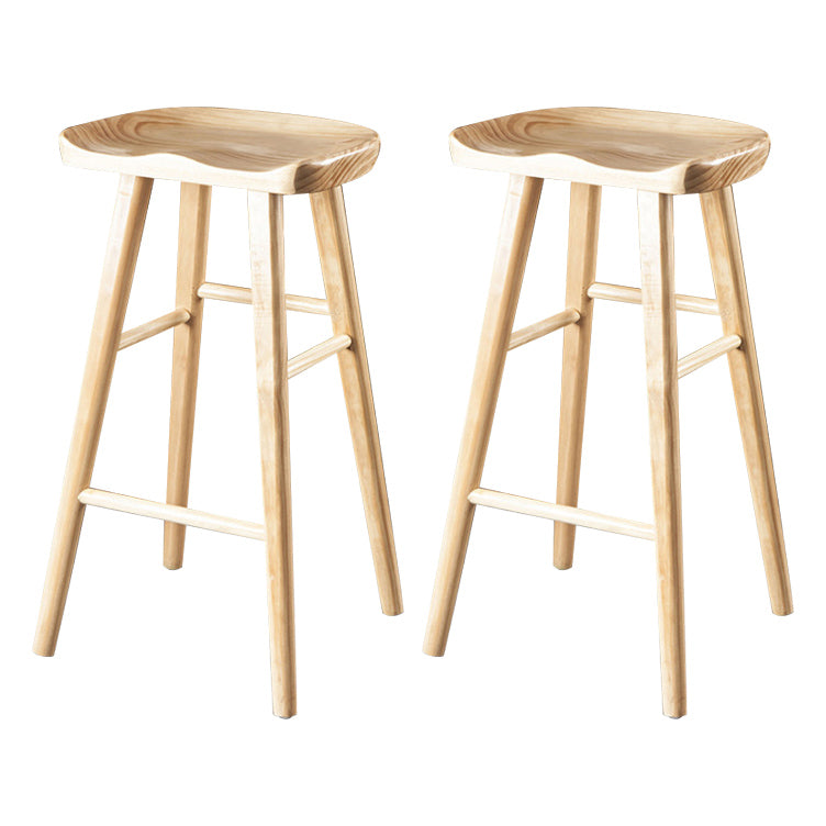 Industrial Bar and Counter Stool Natural Finish Stool with 4 Legs