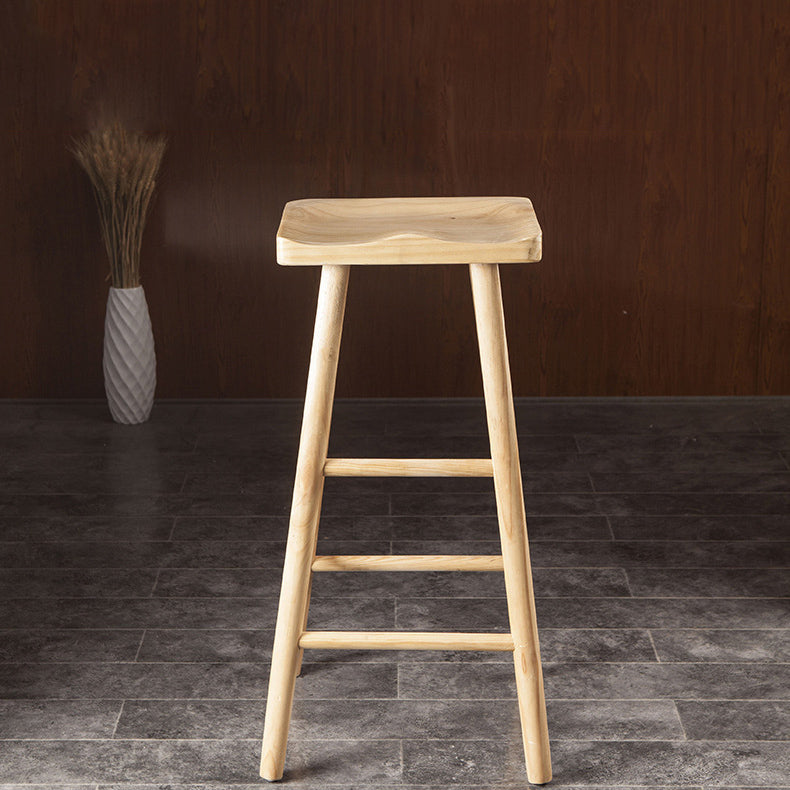 Industrial Bar and Counter Stool Natural Finish Stool with 4 Legs