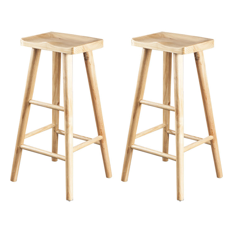 Industrial Bar and Counter Stool Natural Finish Stool with 4 Legs