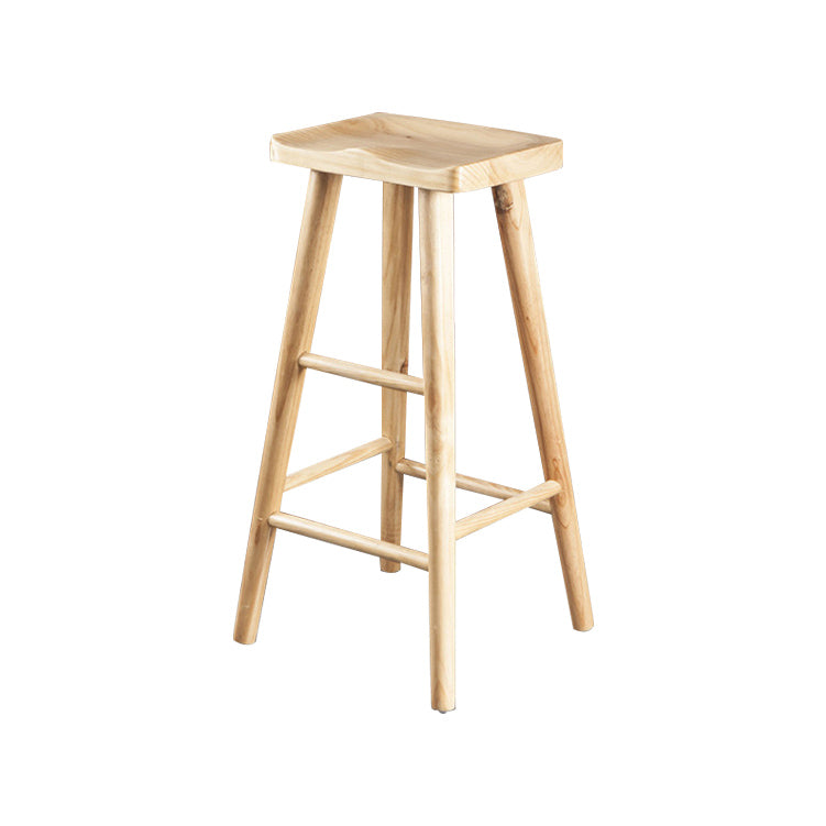 Industrial Bar and Counter Stool Natural Finish Stool with 4 Legs