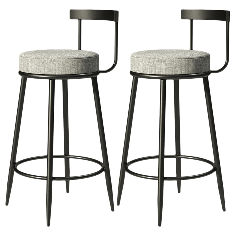 Contemporary Low Back Home Stool Matte Finish Upholstered Bar Stools