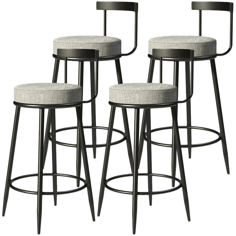 Contemporary Low Back Home Stool Matte Finish Upholstered Bar Stools