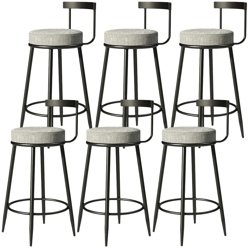 Contemporary Low Back Home Stool Matte Finish Upholstered Bar Stools