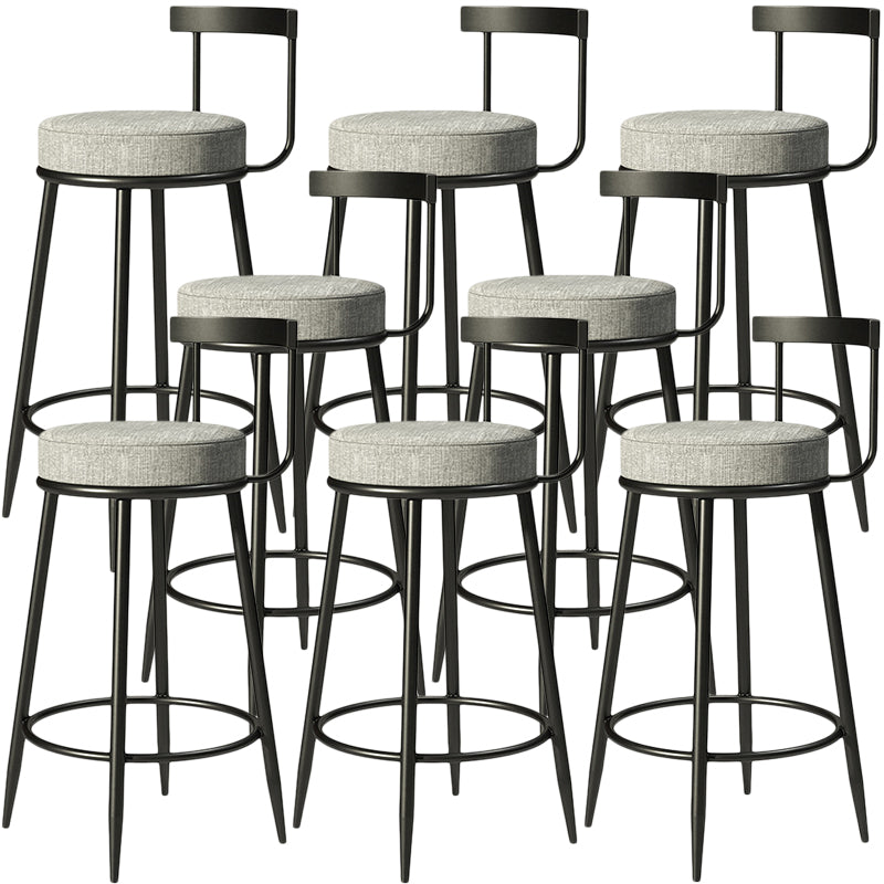 Contemporary Low Back Home Stool Matte Finish Upholstered Bar Stools