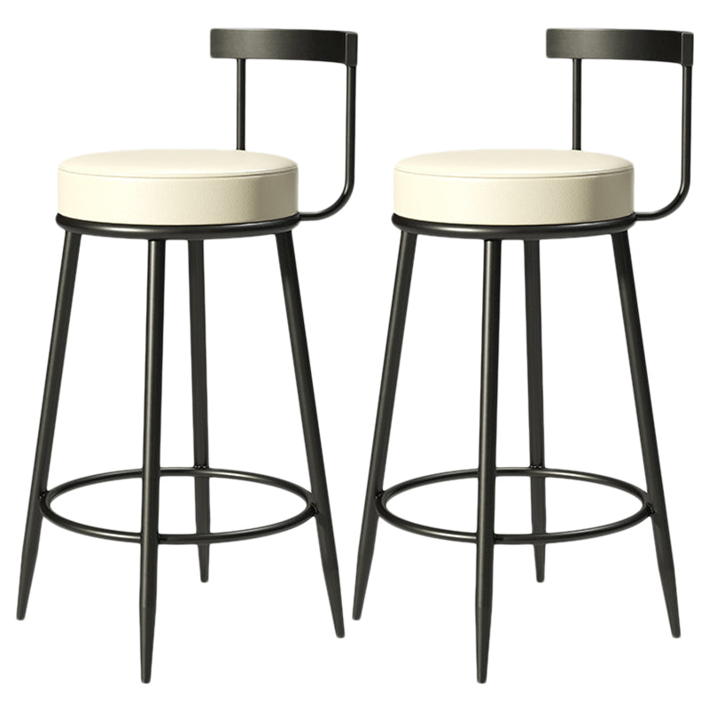 Contemporary Low Back Home Stool Matte Finish Upholstered Bar Stools