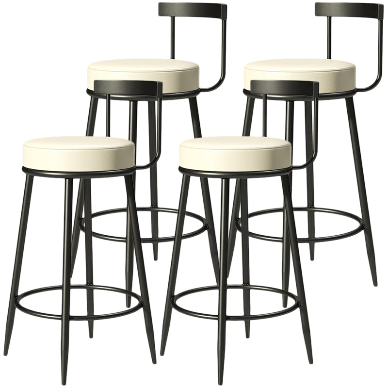 Contemporary Low Back Home Stool Matte Finish Upholstered Bar Stools