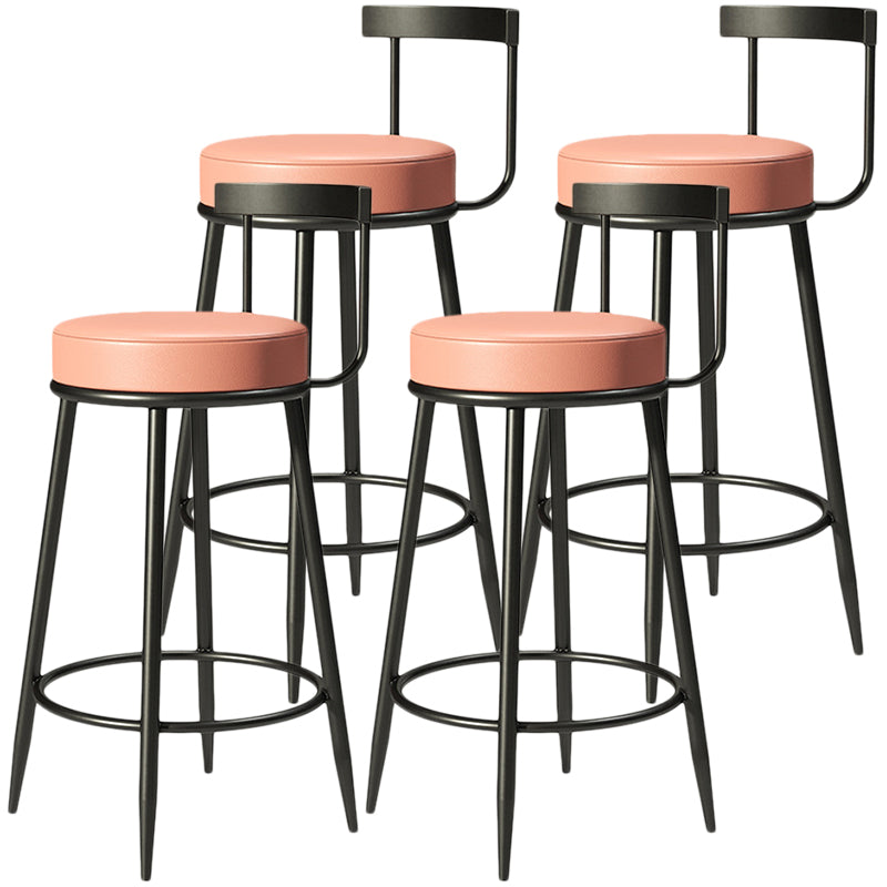 Contemporary Low Back Home Stool Matte Finish Upholstered Bar Stools