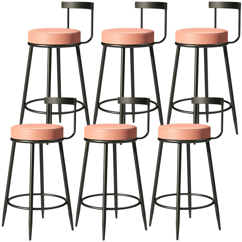 Contemporary Low Back Home Stool Matte Finish Upholstered Bar Stools