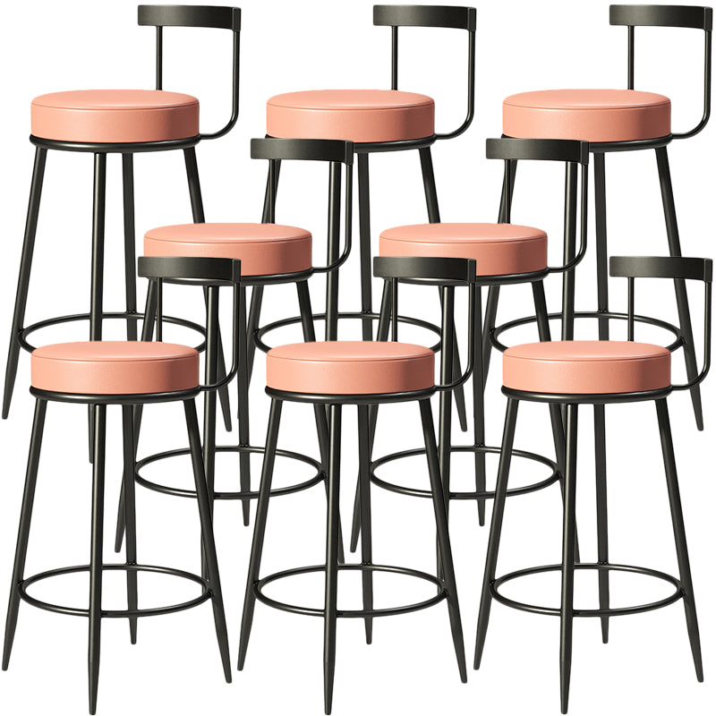 Contemporary Low Back Home Stool Matte Finish Upholstered Bar Stools