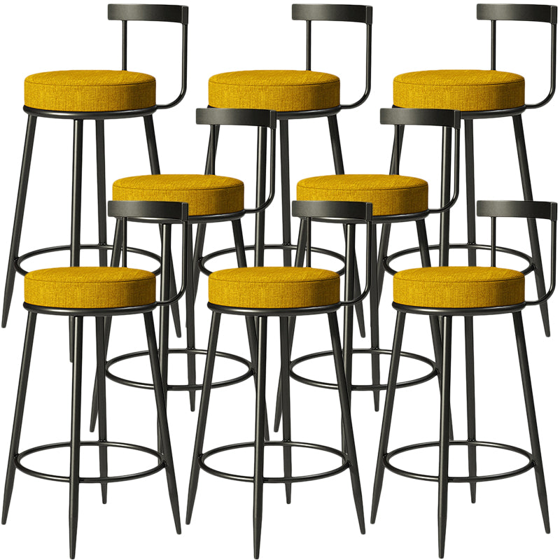 Contemporary Low Back Home Stool Matte Finish Upholstered Bar Stools