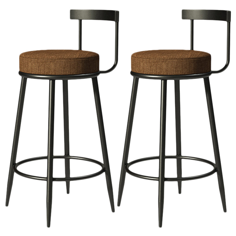 Contemporary Low Back Home Stool Matte Finish Upholstered Bar Stools