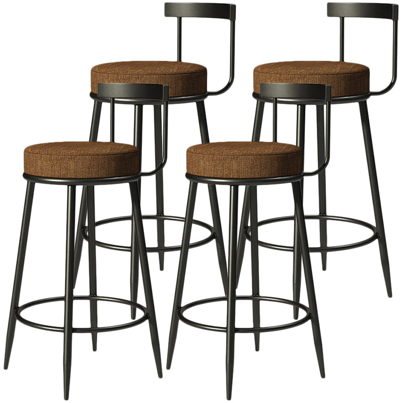 Contemporary Low Back Home Stool Matte Finish Upholstered Bar Stools