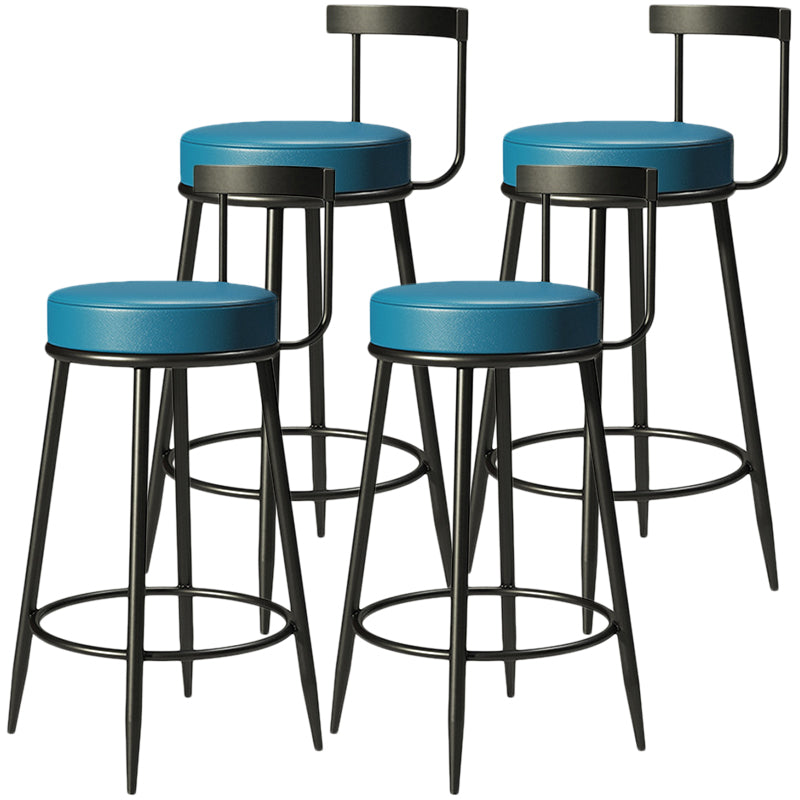 Contemporary Low Back Home Stool Matte Finish Upholstered Bar Stools