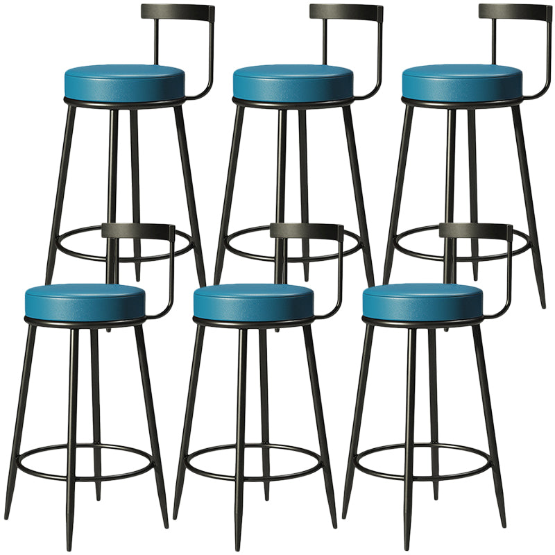 Contemporary Low Back Home Stool Matte Finish Upholstered Bar Stools