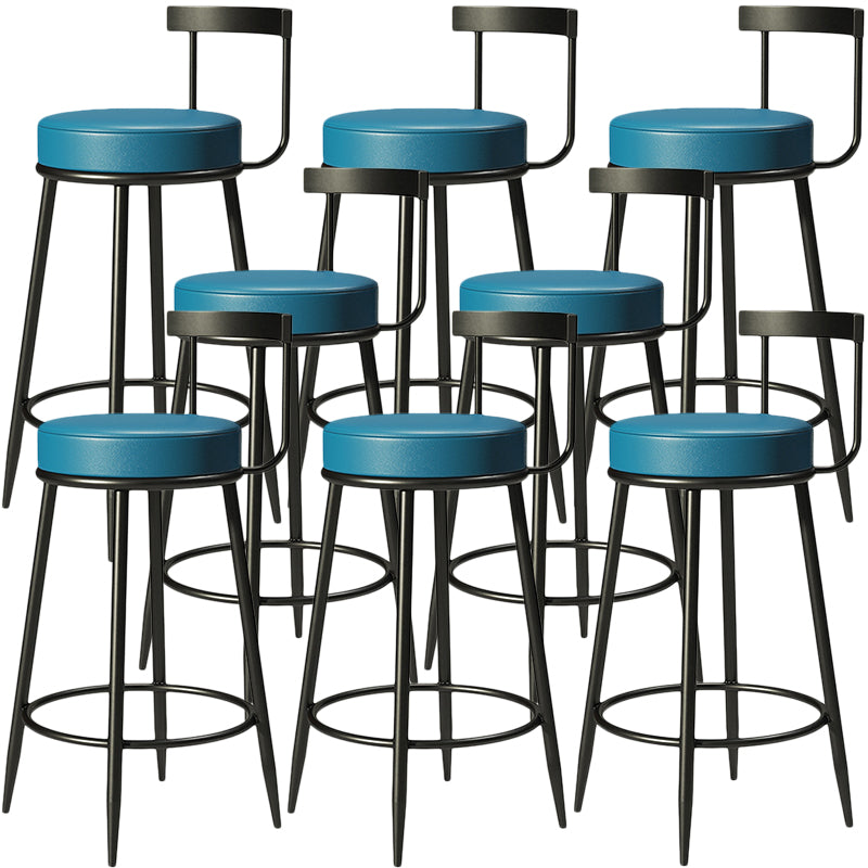 Contemporary Low Back Home Stool Matte Finish Upholstered Bar Stools