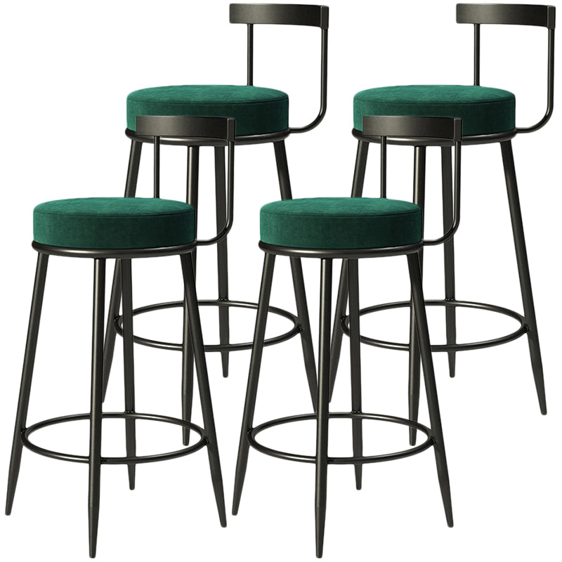 Contemporary Low Back Home Stool Matte Finish Upholstered Bar Stools