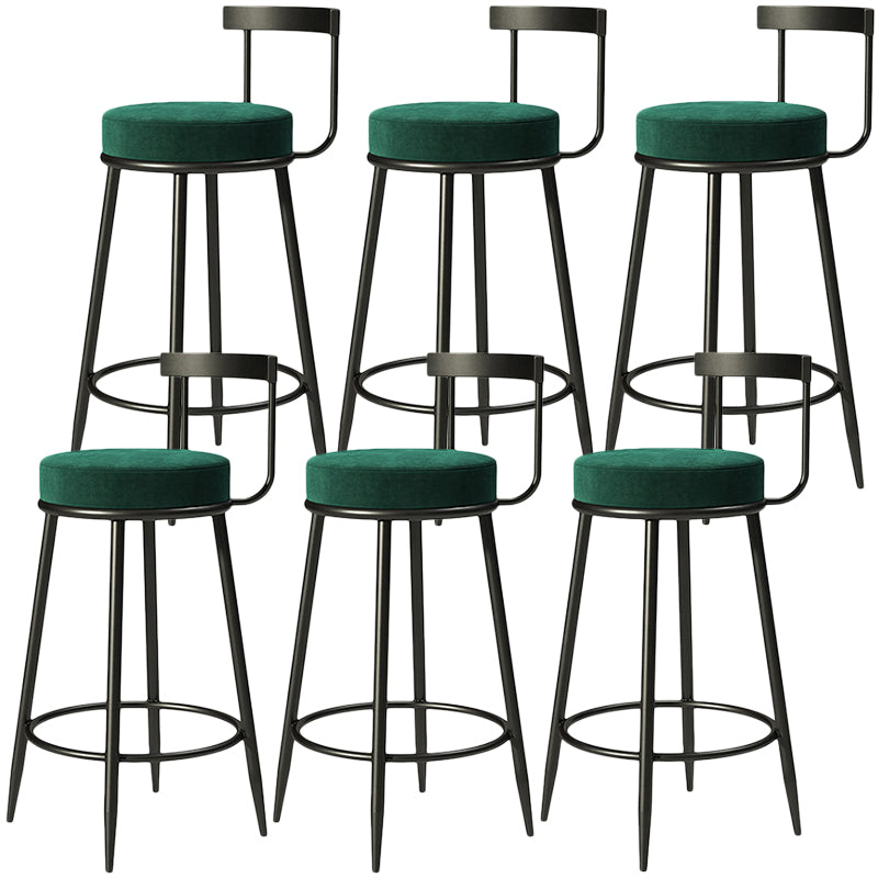Contemporary Low Back Home Stool Matte Finish Upholstered Bar Stools