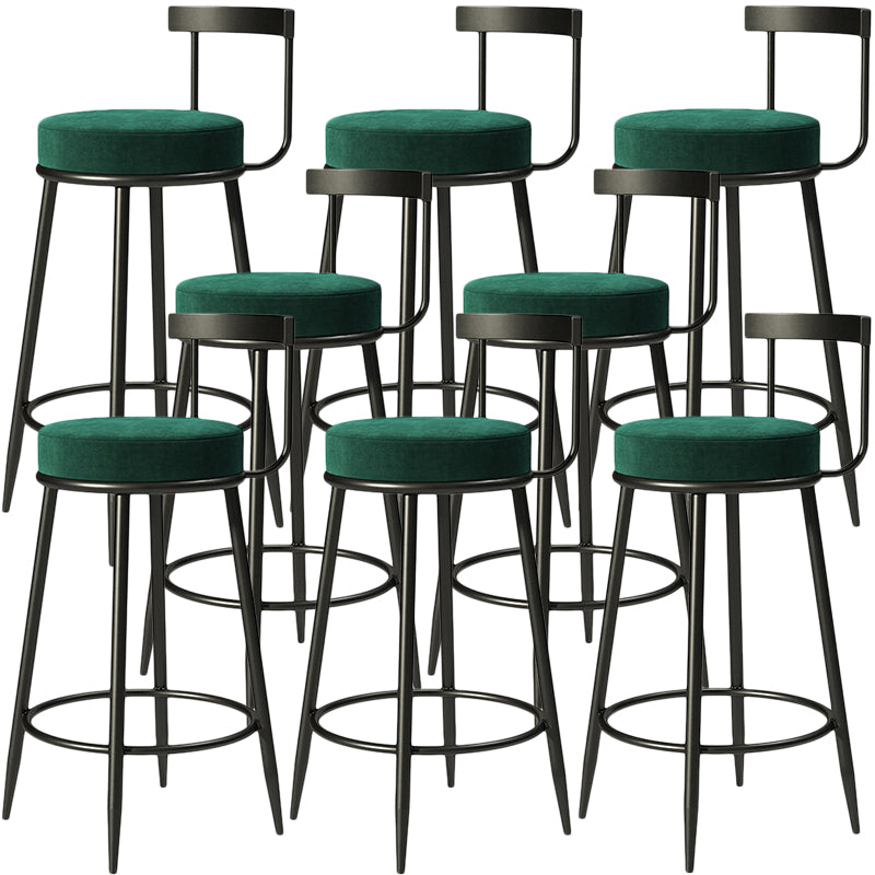 Contemporary Low Back Home Stool Matte Finish Upholstered Bar Stools