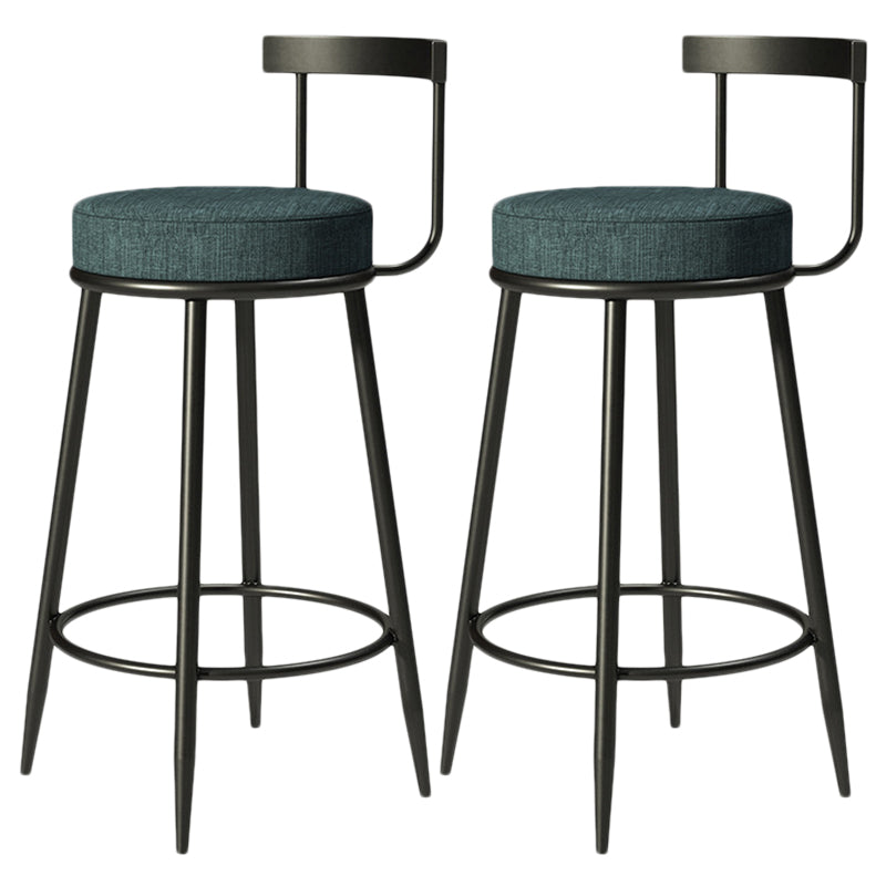 Contemporary Low Back Home Stool Matte Finish Upholstered Bar Stools