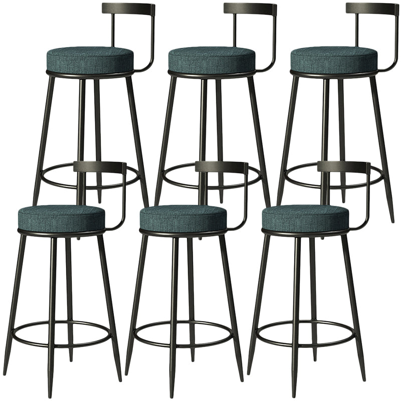 Contemporary Low Back Home Stool Matte Finish Upholstered Bar Stools