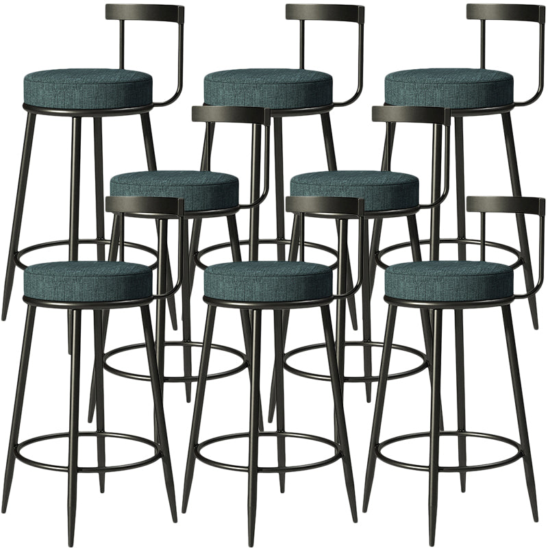 Contemporary Low Back Home Stool Matte Finish Upholstered Bar Stools