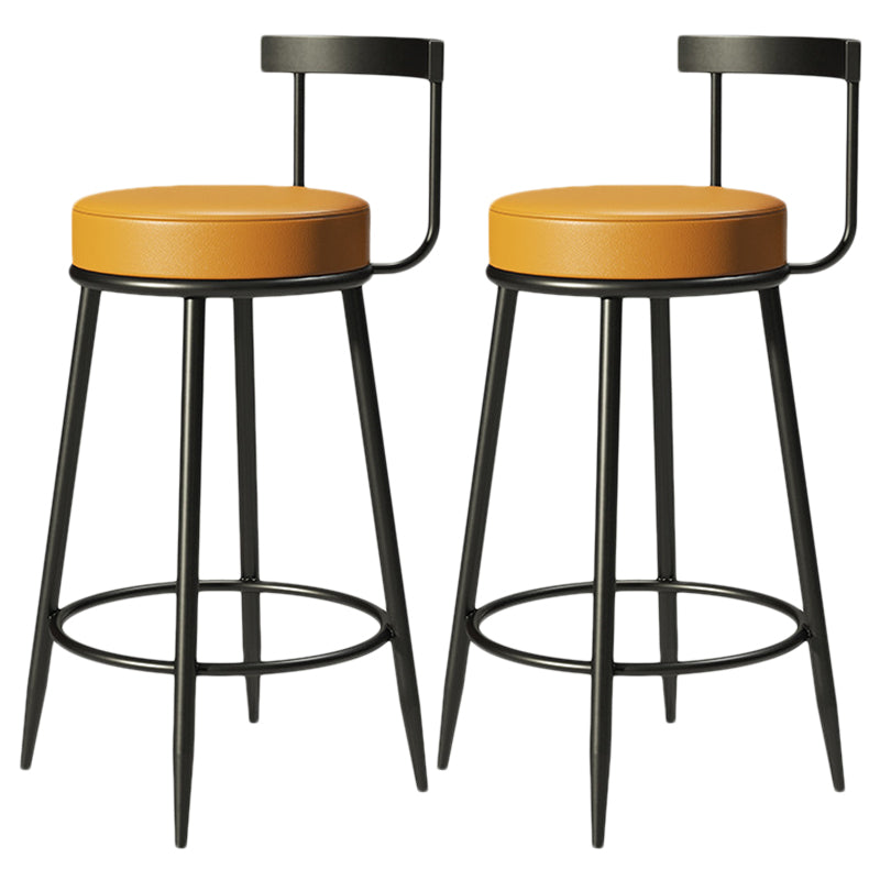 Contemporary Low Back Home Stool Matte Finish Upholstered Bar Stools
